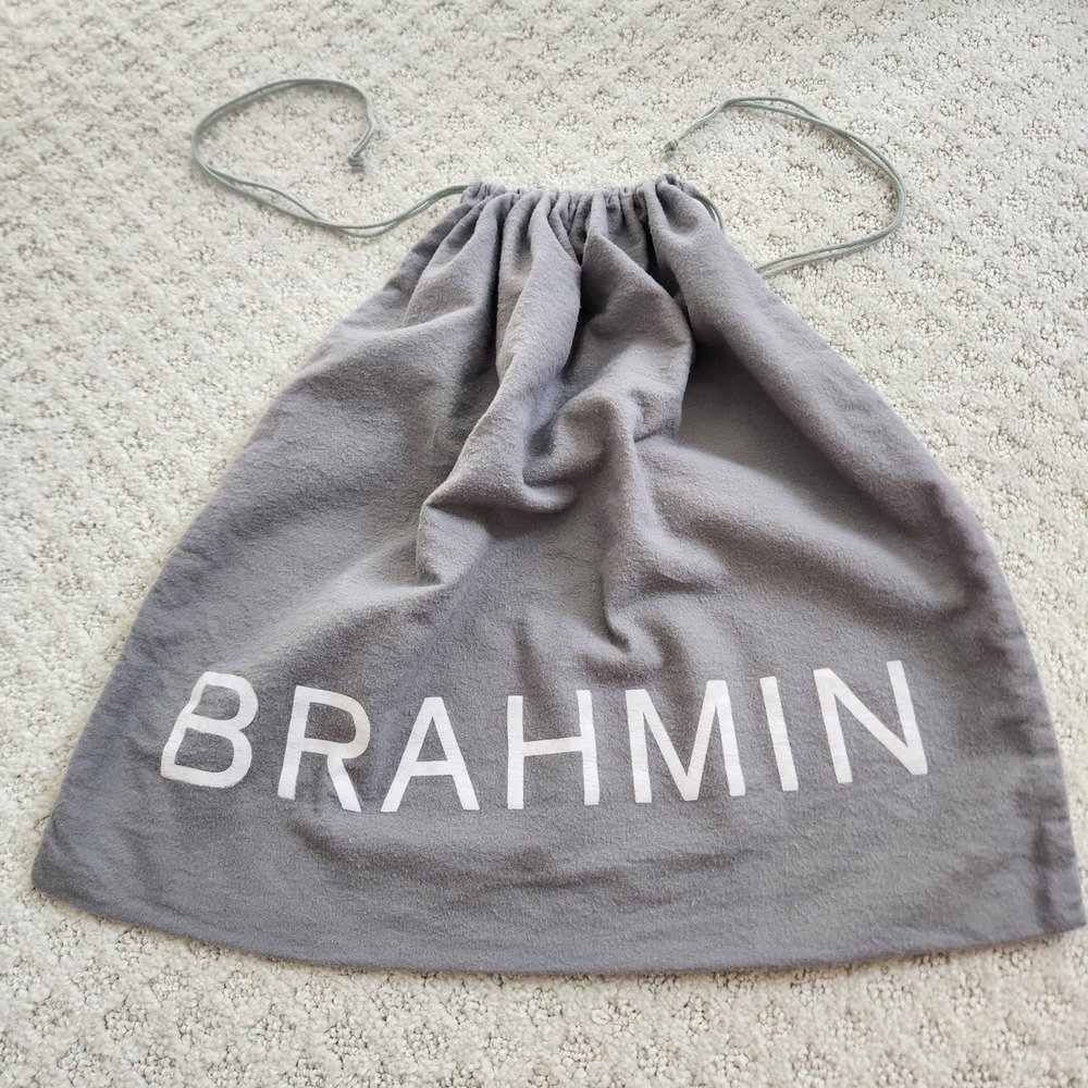 Brahmin Grey Drawstring Dust Bag Handbag Storage Protector 17x18 inch